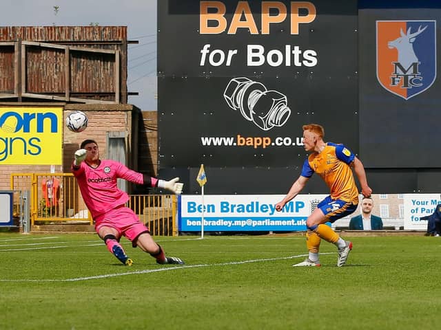 Matty Longstaff nets the opener against Forest Green Rovers at the second time of asking on Saturday. Photo credit: Chris Holloway/The Bigger Picture.media.