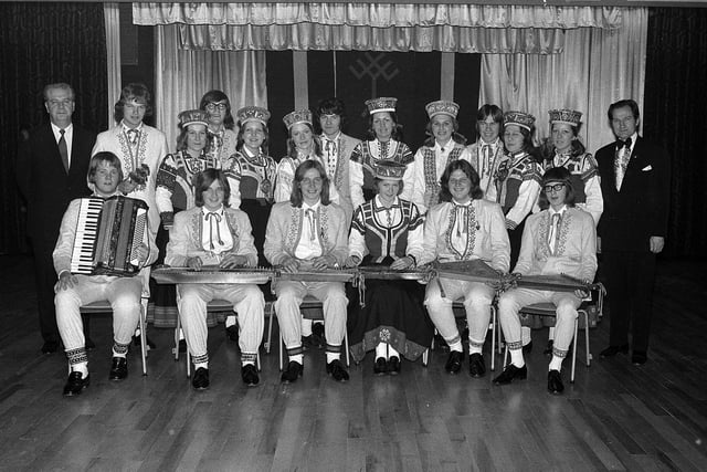 1973 and Mansfield's Latvian Association folk dancers are pictured here - can you recognise anyone?