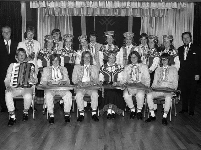 1973 and Mansfield's Latvian Association folk dancers are pictured here - can you recognise anyone?