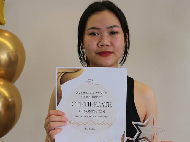 Rungrat Nuathong picked up the award for most resilient student.