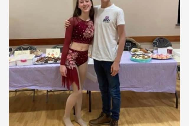Ruth Lamb with Jacob Fradgley after her cake sale for Jacob before the pandemic.