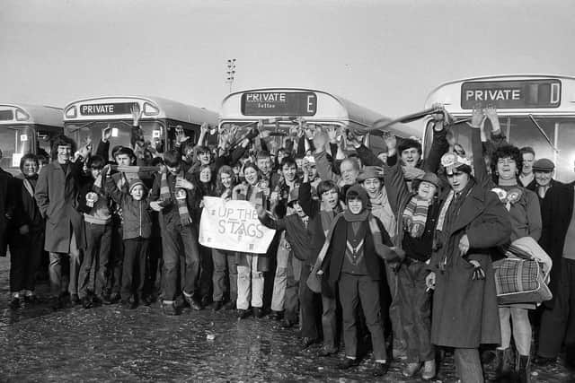 Stags fans leave for Leeds