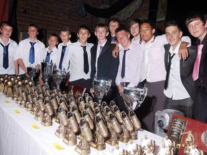 Chad Youth League presentation night at Festival Hall, Kirkby, in 2009. Pictured are some of the players who received awards on the night.