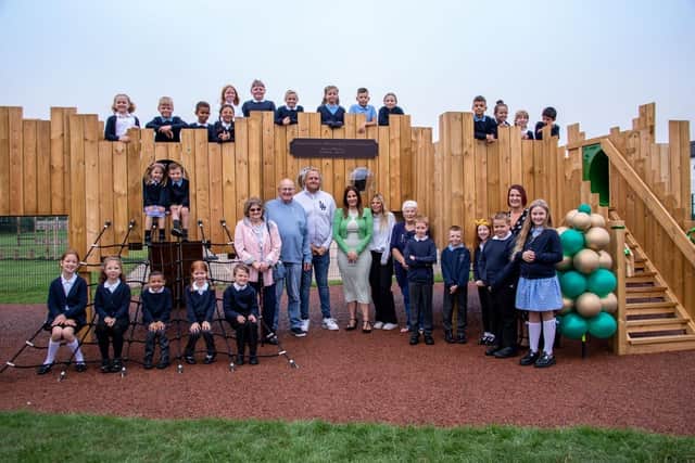 Dawson's Fort gets its official opening at Leamington Primary & Nursery Academy.