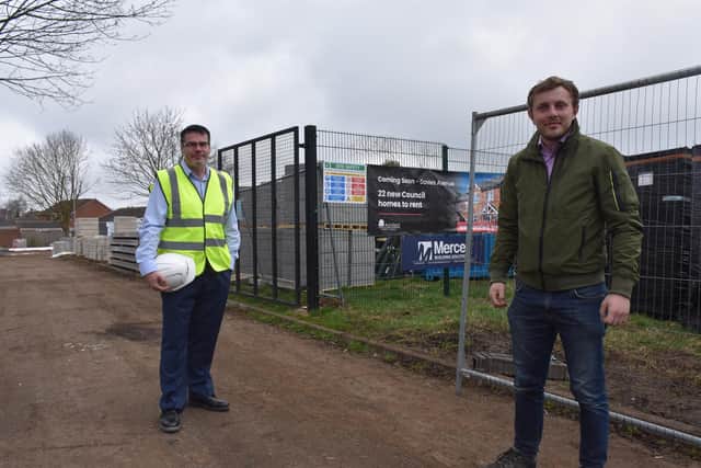 Paul Parkinson, the deputy chief executive of Ashfield District Council, and Coun Tom Hollis, the deputy leader at the Davies Street development.