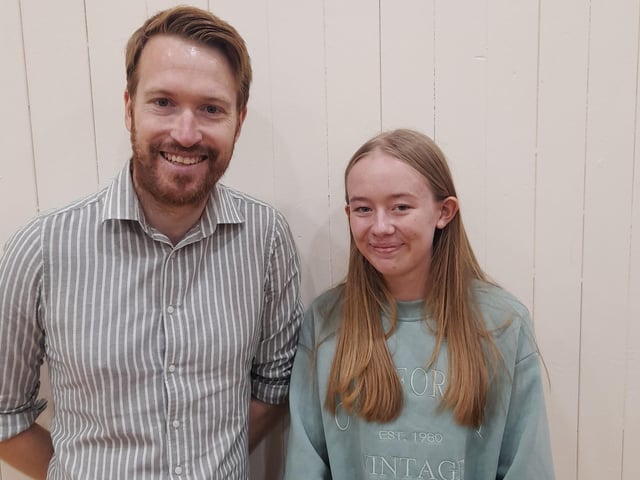 Mr Sims and Fiona Goodwin