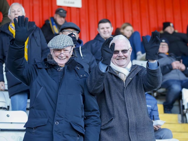 Mansfield Town fans at the Lamaex Stadium for the match against Stevenage FC, 10 Dec 2022
Photo credit Chris Holloway / The Bigger Picture.media:ed