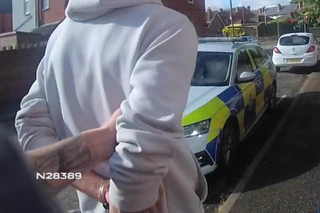 The arrest of Nyaia Lakaiko. (Nottinghamshire Police.)