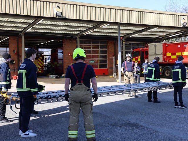 Ladder Lift - a first hand appreciation of the strength and teamwork required to operate such equipment. Images Paul Horton