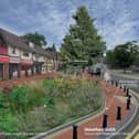 Visualisation shows what the SuDS will look like outside of Ravensdale Shops once planting is complete