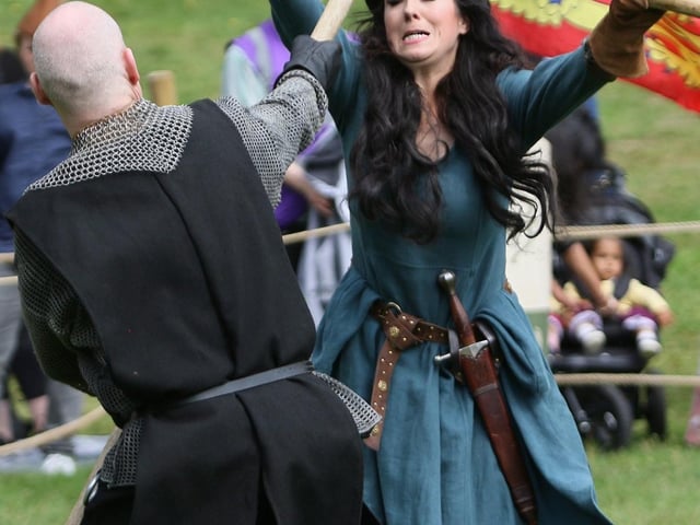 Maid Marian gets stuck in as the Sherwood Outlaws battle it out.