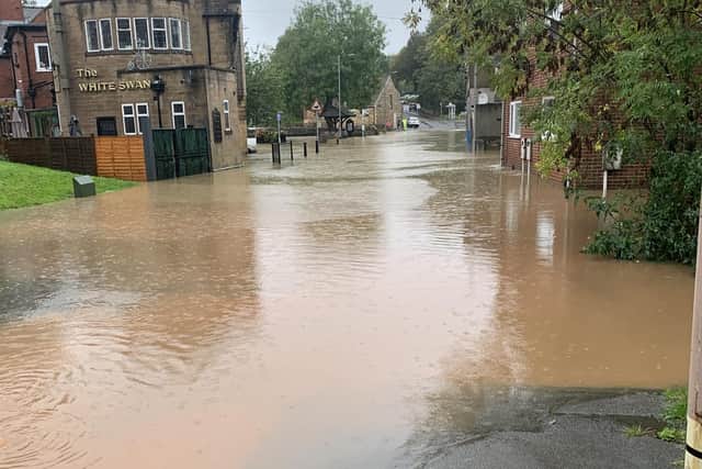 Pleasley village flooding.