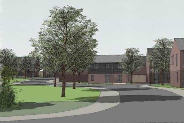 An artist's impression of the view of the south from the site entrance