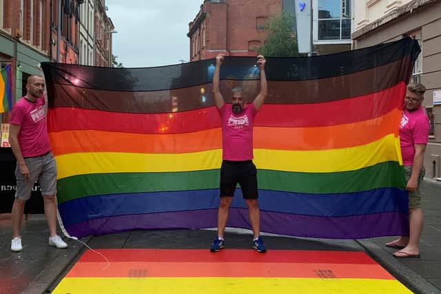Nottinghamshire Pride organisers, from left, Neil Cropley, Leigh Ellis and Craig Martin are taking this year's event online
