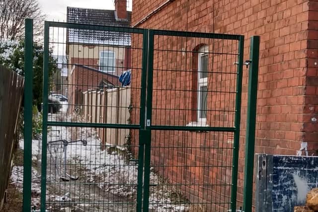 The alley at Sutton which has been closed