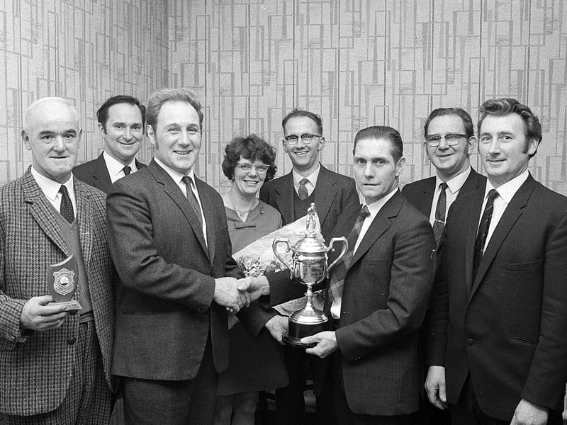 A presentation night at Kirkby Bowls Club in 1970.