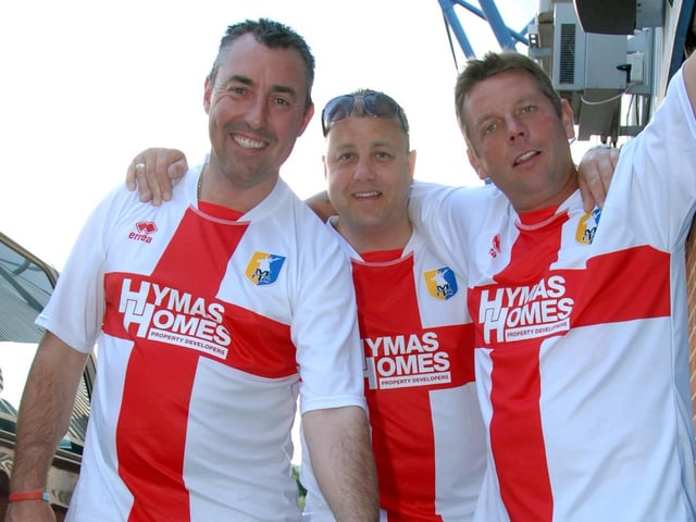 Mansfield Town staff and fans watch England's first match.