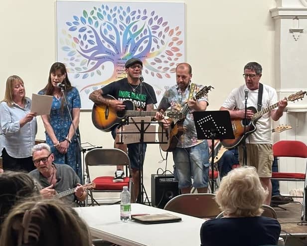 The night ended with a collective sing-along, led by Ken Bonsall and Luke Grainger from the Nottinghamshire home-grown band Ferocious Dog. Other performers from the evening joined in as they performed 'Dirty Old Town' by The Pogues.