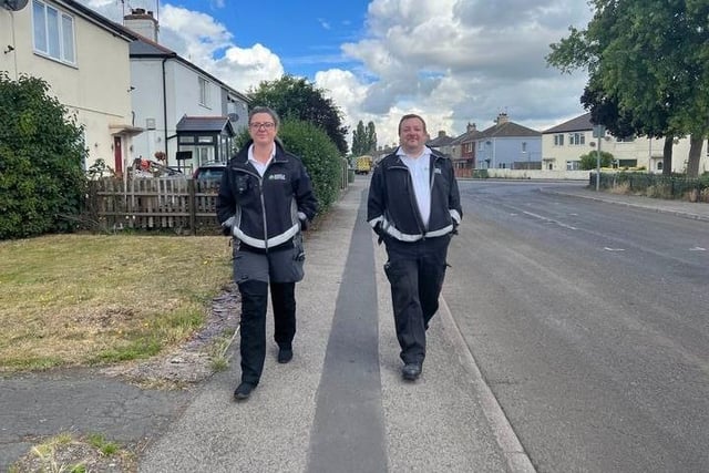 A range of council officers were out on the streets of Bilsthorpe during the day of action.
