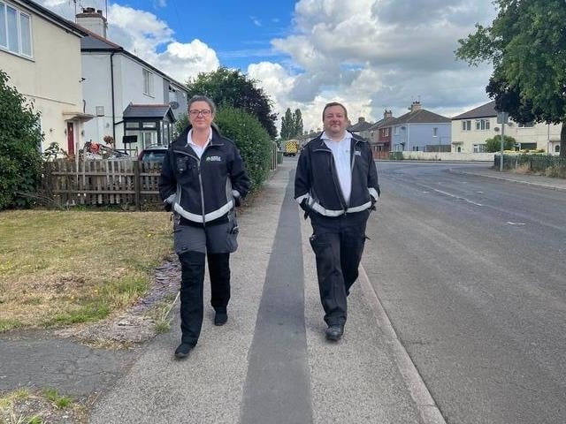 A range of council officers were out on the streets of Bilsthorpe during the day of action.