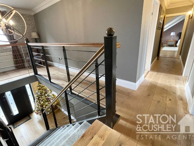 Time to go up to the first floor, where you will find four of the £725,000 property's five double bedrooms, plus the family bathroom.