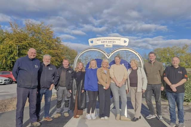 A number of local businesses came together to help with the Love Lock monument at John Eastwood Hospice