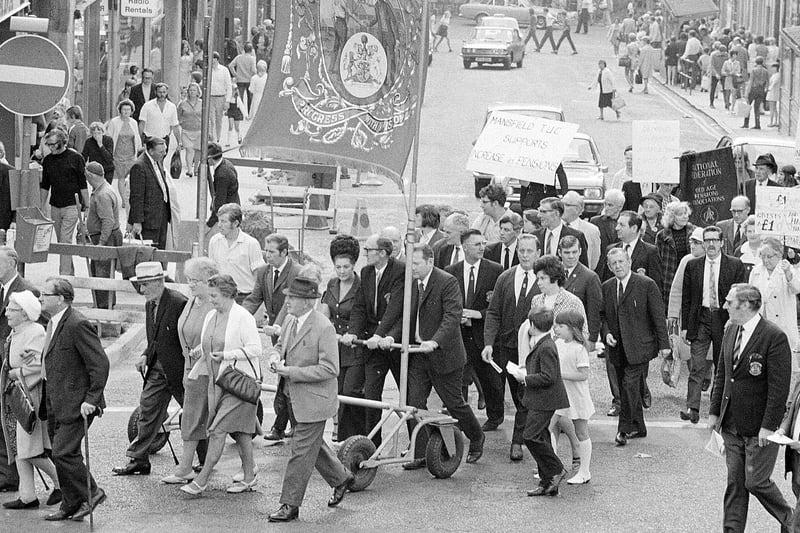 Mansfield pensions' protest from 1971.