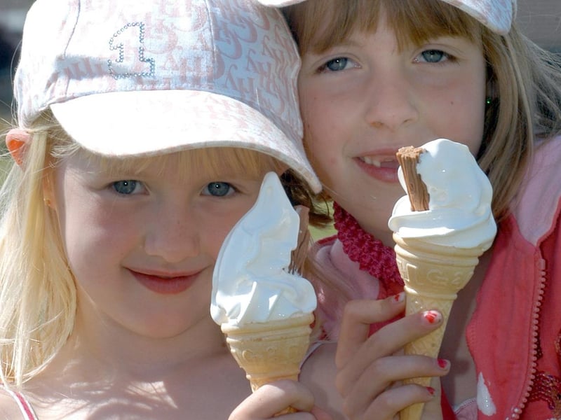 Sisters Paige and Nikki Unwin enjoyed ice cream at the Fun Day held on Skegby recreation ground in 2007.