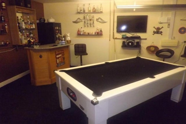 An enticing bonus at the Crow Hill Rise property is this games room, complete with space for a bar area and a pool table.