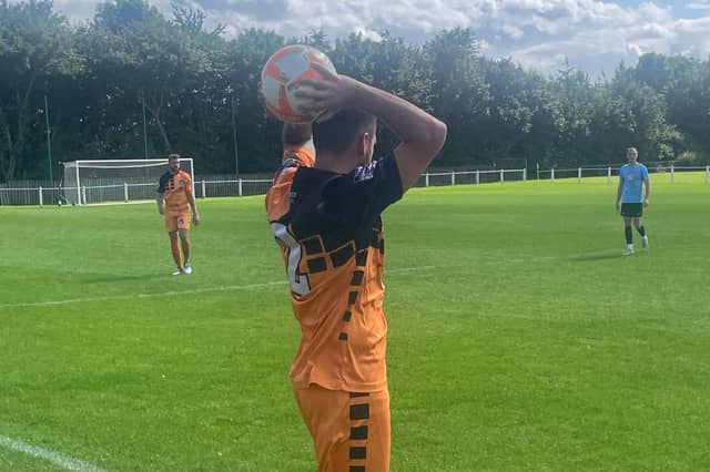 Eden Homer launches a throw for Clipstone on Saturday.