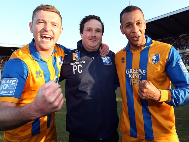 John Dempster, Paul Cox and Matt Green celebrate after the title is won.