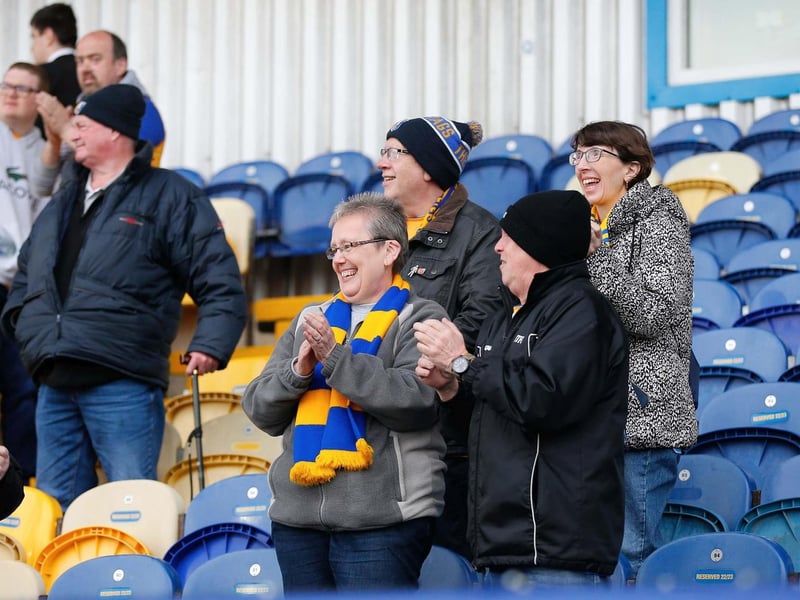 Mansfield Town fans at the last home game of the season.