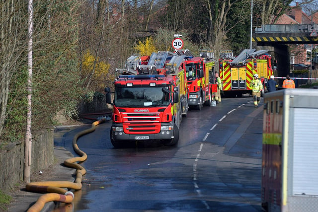 Roads around the Hermitage Lane area were closed as firefighters brought the blaze under control.