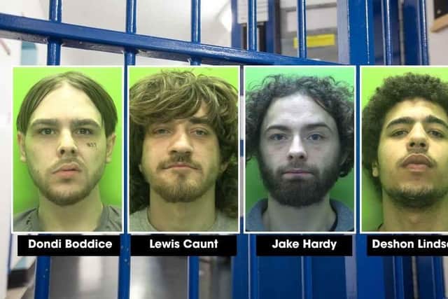 Dondi Boddie, Lewis Caunt, Jake Hardy and Deshon Lindsay were all jailed for drug dealing. Photo: Nottinghamshire Police
