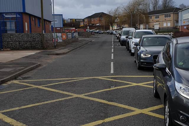 Traffic builds up on the road that leads to Mansfield Recycling Centre.