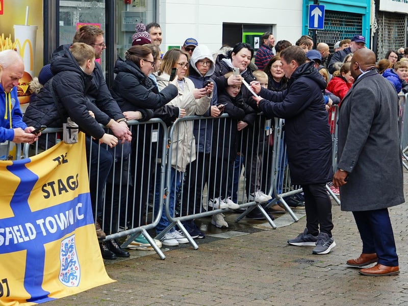 Manager Nigel clough signs autographs