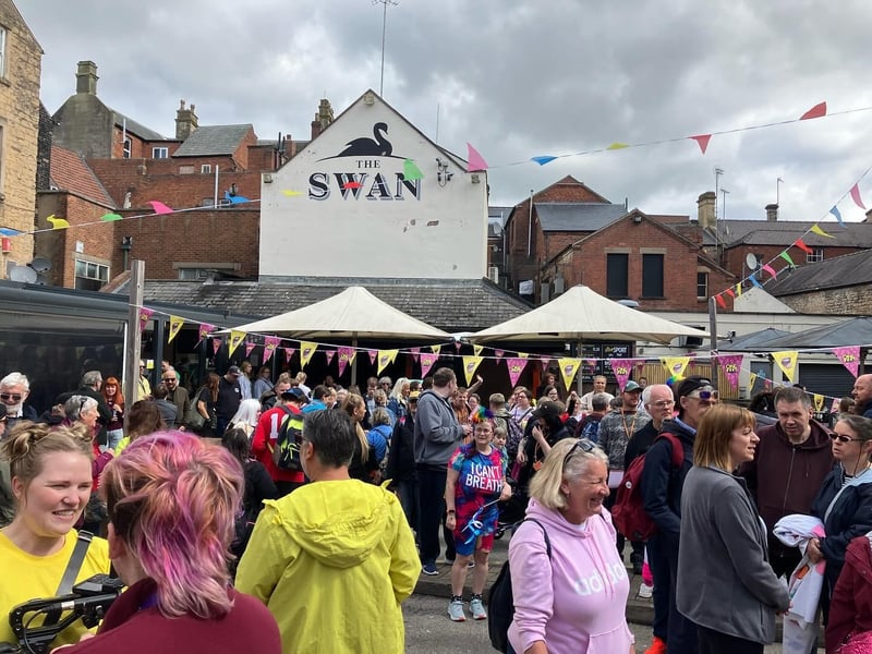 Volunteers and supporters gathered at The Swan on Friday, July 12.
