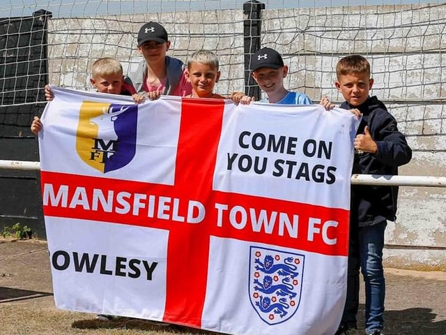 Stags enjoy the sunshine in the friendly win over Retford in July 2022.