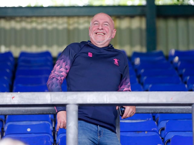 Mansfield Town fans enjoy the 3-0 win at Oldham Athletic.