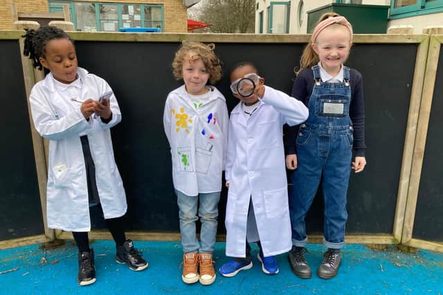 Pupils went to school dressed in uniforms that involved an aspect of a STEM subject.