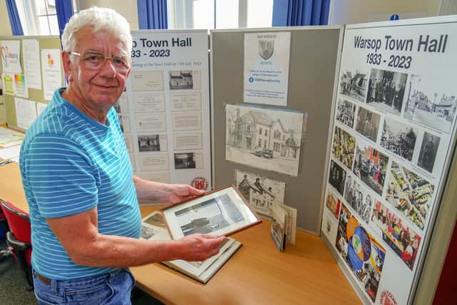 Warsop Town Hall open day. Pictured; Eric Hill on the Old Warsop Society stall. Photo: Brian Eyre