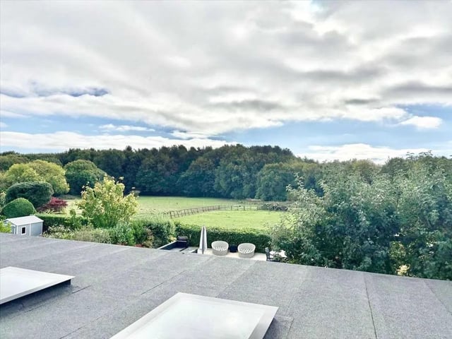 The property boasts stunning panoramic views overs the landscape.