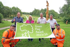 Presenting the Green Flag Award at Colliers Wood. (Image: submitted)