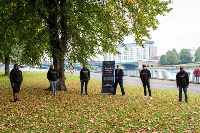 Nottinghamshire's first anti-violence community ambassadors with PCC Paddy Tipping. Photo: Tracey Whitefoot