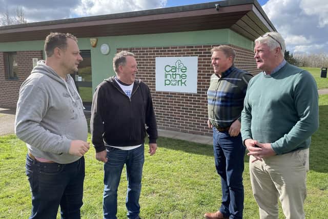 Coun David Martin, second from left.with Ashfield colleagues councillors Jason Zadrozny, Andy Gascoyne and Arnie Hankin at Selston Country Park.