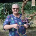 Robin Hood Festival, Kim Abbott was helping run the willow weaving workshop
