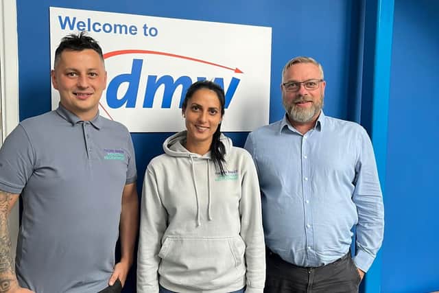 Dawid Strzelecki, senior account manager, Elena Ursache, senior account manager, and Richard Borland, head of On-Site