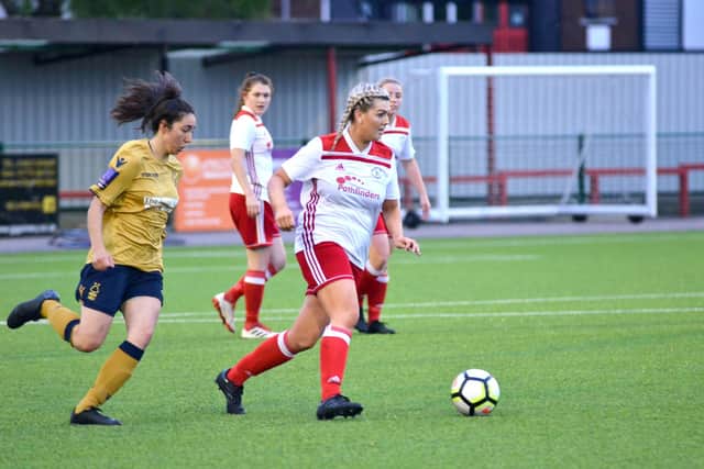Holly Cox is a key part of the Ollerton midfield.