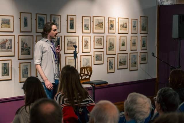 Dom Hobson, a participant at the Open Mic night