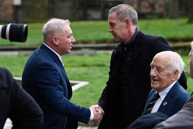 Former Rangers manager Ally McCoist (left) with former Ibrox defender David Weir